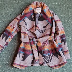 Tribal Patterned Gray Jacket